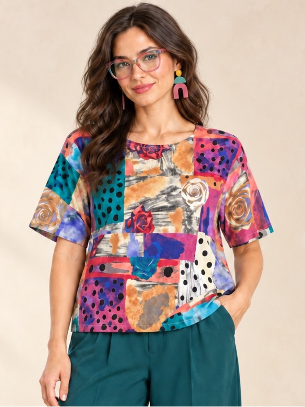 Vintage Che Studio Abstract Rose print size M